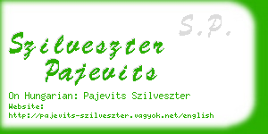 szilveszter pajevits business card